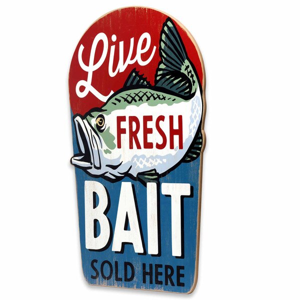 Live Fresh Bait Sold Here Merchant Wood Wall Decor Open Road Brands